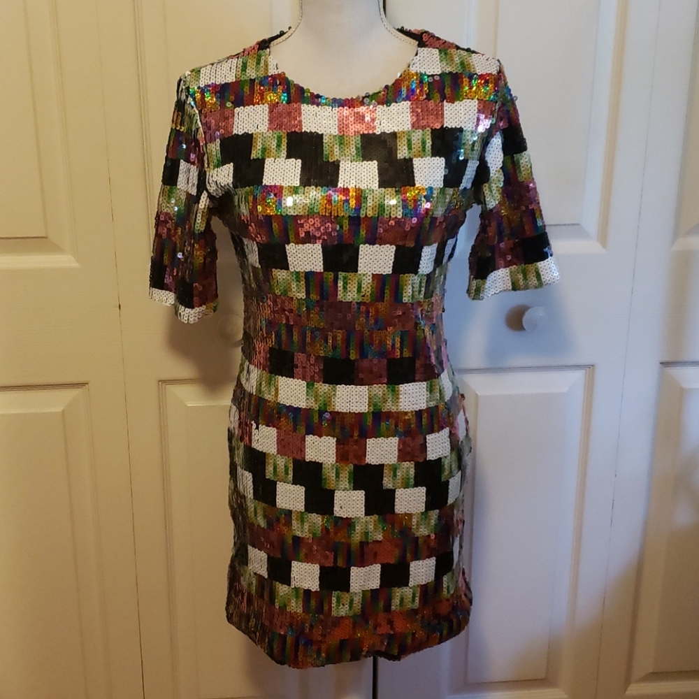 Unique Modcloth Multi-Colored Sequin Dress